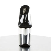 FLAMINGO-801 Clear/Silver Chrome Slide Pleaser US Size (Women's): 5