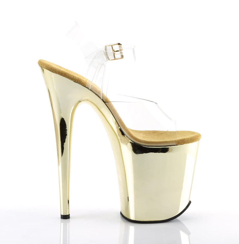 FLAMINGO-808 Clear/Gold Chrome Platform Sandal Pleaser US Size (Women's): 5