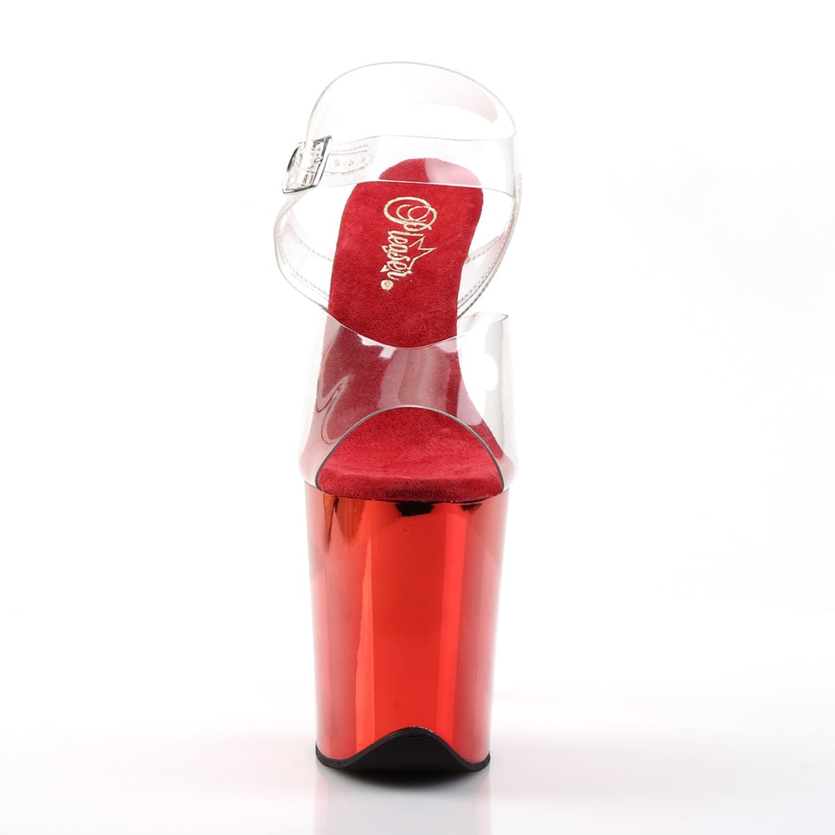FLAMINGO-808 Clear/Red Chrome Platform Sandal Pleaser US Size (Women's): 5
