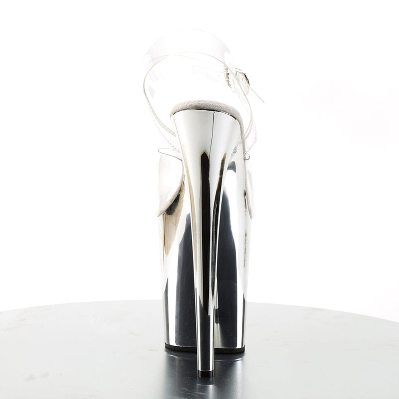 FLAMINGO-808 Clear/Silver Chrome Platform Sandal Pleaser US Size (Women's): 5