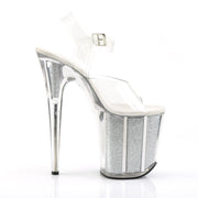 FLAMINGO-808G Clear/Silver Glitter Platform Sandal Pleaser US Size (Women's): 5