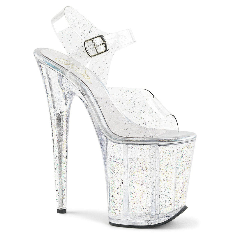 FLAMINGO-808MMG Clear/Clear Platform Sandal Pleaser US Size (Women's): 5