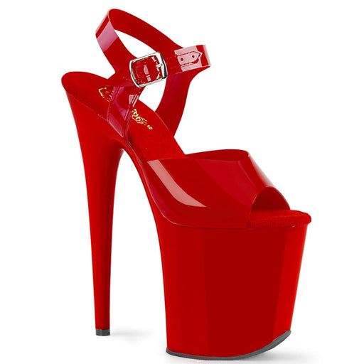 FLAMINGO-808N Red (Jelly-Like) TPU/Red Platform Sandal Pleaser US Size (Women's): 5