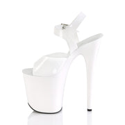 FLAMINGO-808N White (Jelly-Like) TPU/White Platform Sandal Pleaser US Size (Women's): 5