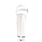 FLAMINGO-808N White (Jelly-Like) TPU/White Platform Sandal Pleaser US Size (Women's): 5