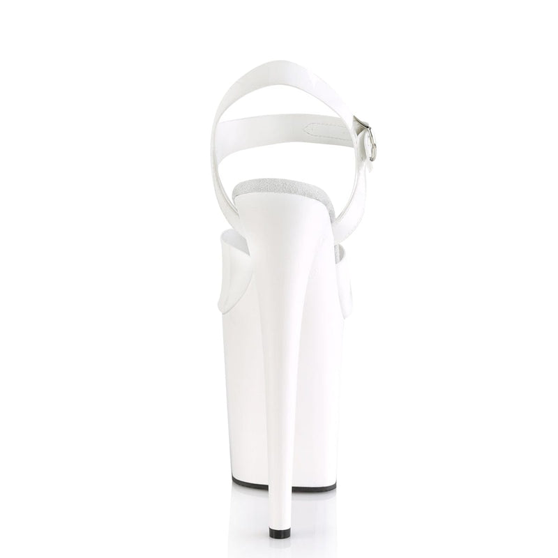 FLAMINGO-808N White (Jelly-Like) TPU/White Platform Sandal Pleaser US Size (Women's): 5