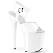 FLAMINGO-808N White (Jelly-Like) TPU/White Platform Sandal Pleaser US Size (Women's): 5