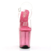 FLAMINGO-808T Clear/Pink Tinted Platform Sandal Pleaser US Size (Women's): 5