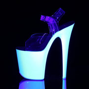 FLAMINGO-808UV Clear/Neon White Platform Sandal Pleaser US Size (Women's): 5