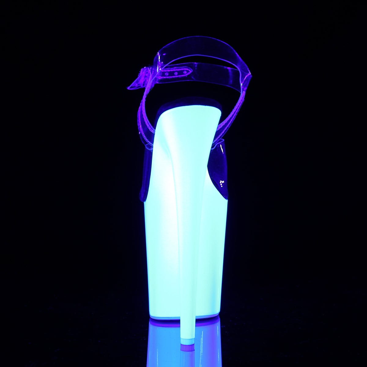 FLAMINGO-808UV Clear/Neon White Platform Sandal Pleaser US Size (Women's): 5