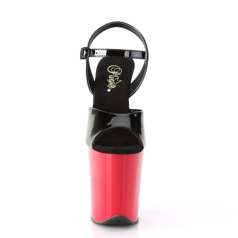 FLAMINGO-809 Black Patent/Red Platform Sandal Pleaser US Size (Women's): 5