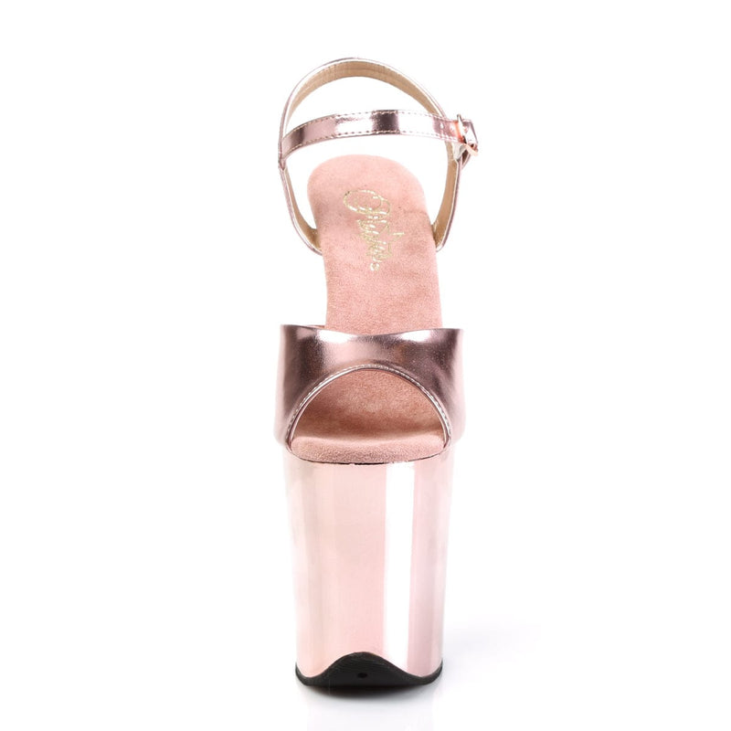 FLAMINGO-809 Rose Gold Metallic Pu/Rose Gold Chrome Platform Sandal Pleaser US Size (Women's): 5