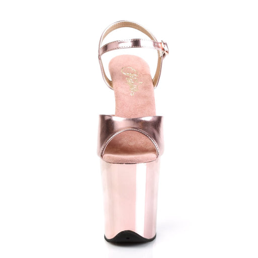 FLAMINGO-809 Rose Gold Metallic Pu/Rose Gold Chrome Platform Sandal Pleaser US Size (Women's): 5