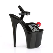 FLAMINGO-809GB Black Patent/Black Platform Sandal Pleaser US Size (Women's): 5