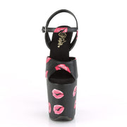 FLAMINGO-809KISSES Black Faux Leather/Black Faux Leather Platform Sandal Pleaser US Size (Women's): 5
