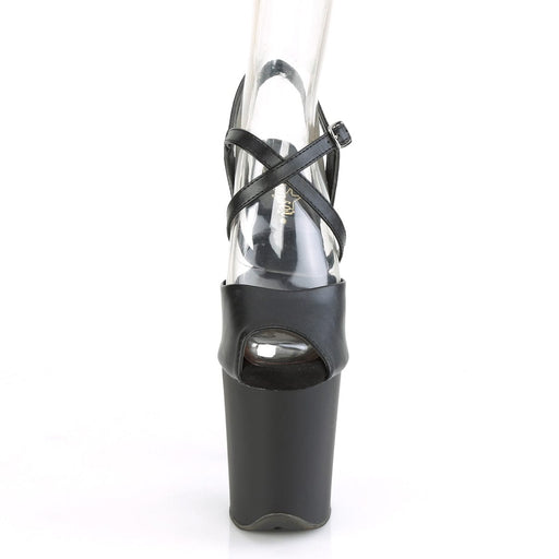 FLAMINGO-824 Black Faux Leather/Black Matte Platform Sandal Pleaser US Size (Women's): 5