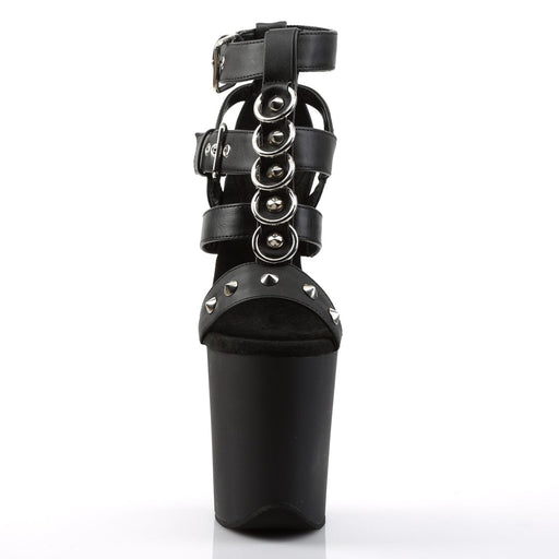 FLAMINGO-858 Black Faux Leather/Black Matte Platform Sandal Pleaser US Size (Women's): 5