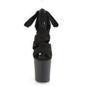 FLAMINGO-876 Black Faux Suede/Black Matte Platform Sandal Pleaser US Size (Women's): 5