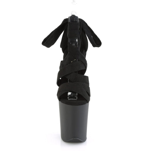 FLAMINGO-876 Black Faux Suede/Black Matte Platform Sandal Pleaser US Size (Women's): 5