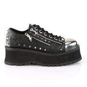 GRAVEDIGGER-04 Black Vegan Leather Shoe Demonia US Size (Unisex/Men's): 4