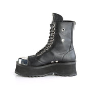 GRAVEDIGGER-10 Black Vegan Leather Ankle Boot Demonia US Size (Unisex/Men's): 4