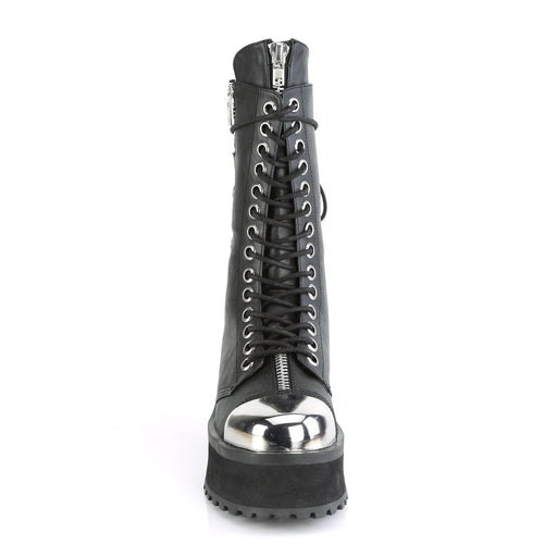 GRAVEDIGGER-14 Black Vegan Leather Mid-Calf Boot Demonia US Size (Unisex/Men's): 4