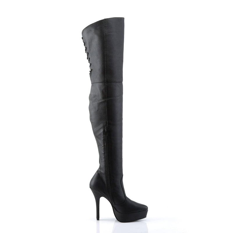 INDULGE-3011 Black Leather (P) CURRENT Devious US Size (Women's): 6