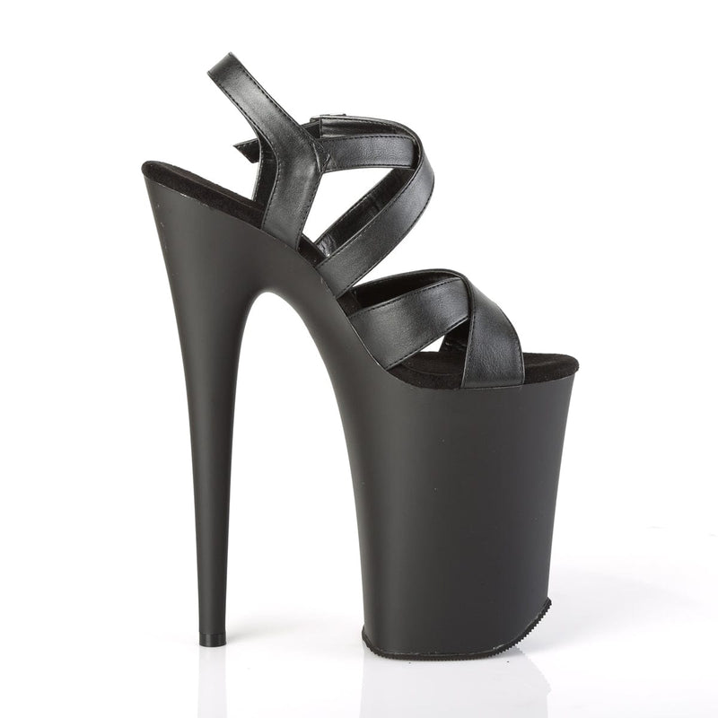 INFINITY-997 Black Faux Leather/Black Matte Platform Sandal Pleaser US Size (Women's): 5