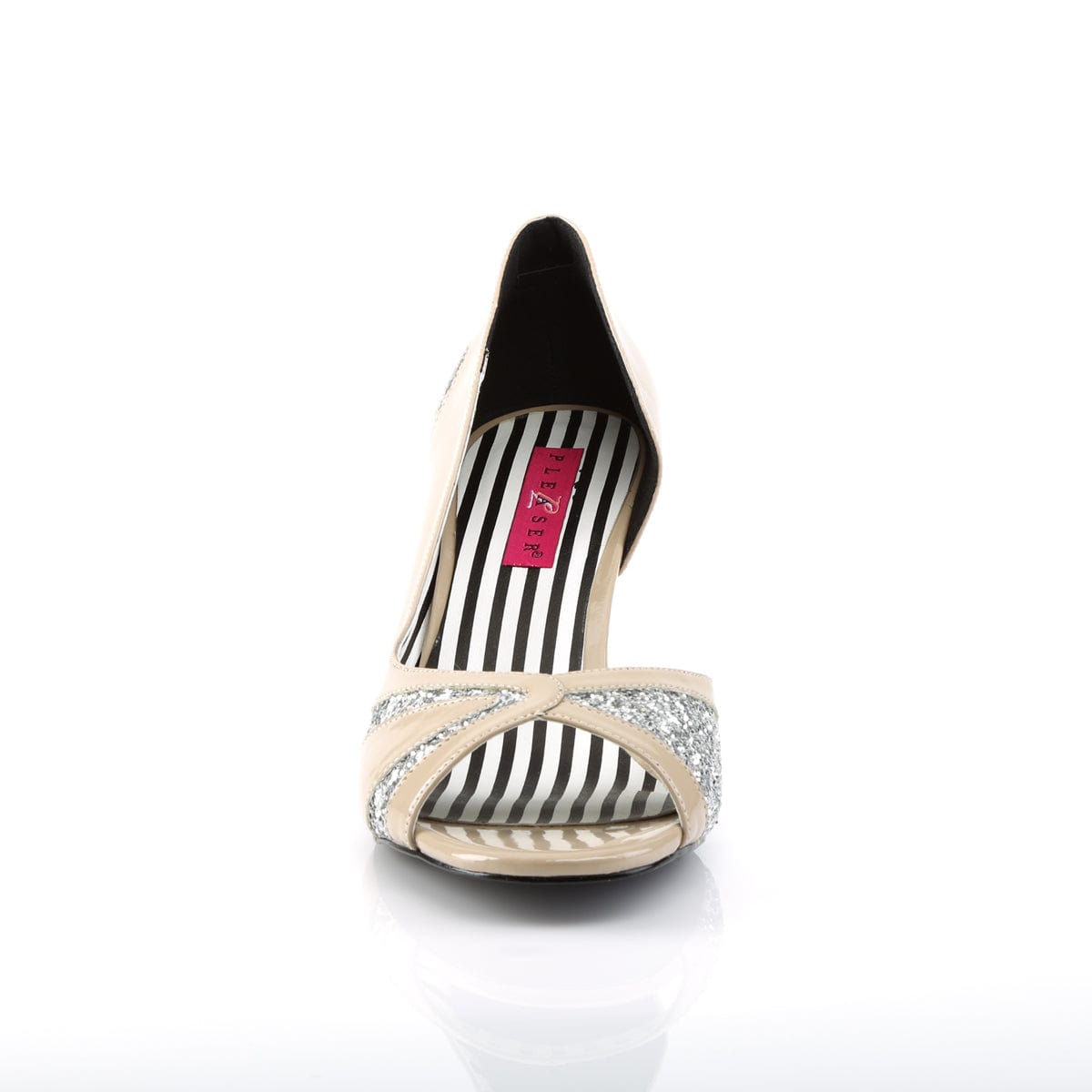 JENNA-03 Cream Patent -Silver Glitter SALE Pleaser Pink Label US Size (Women's): 9