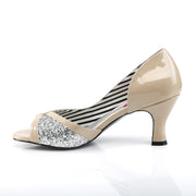 JENNA-03 Cream Patent -Silver Glitter SALE Pleaser Pink Label US Size (Women's): 9