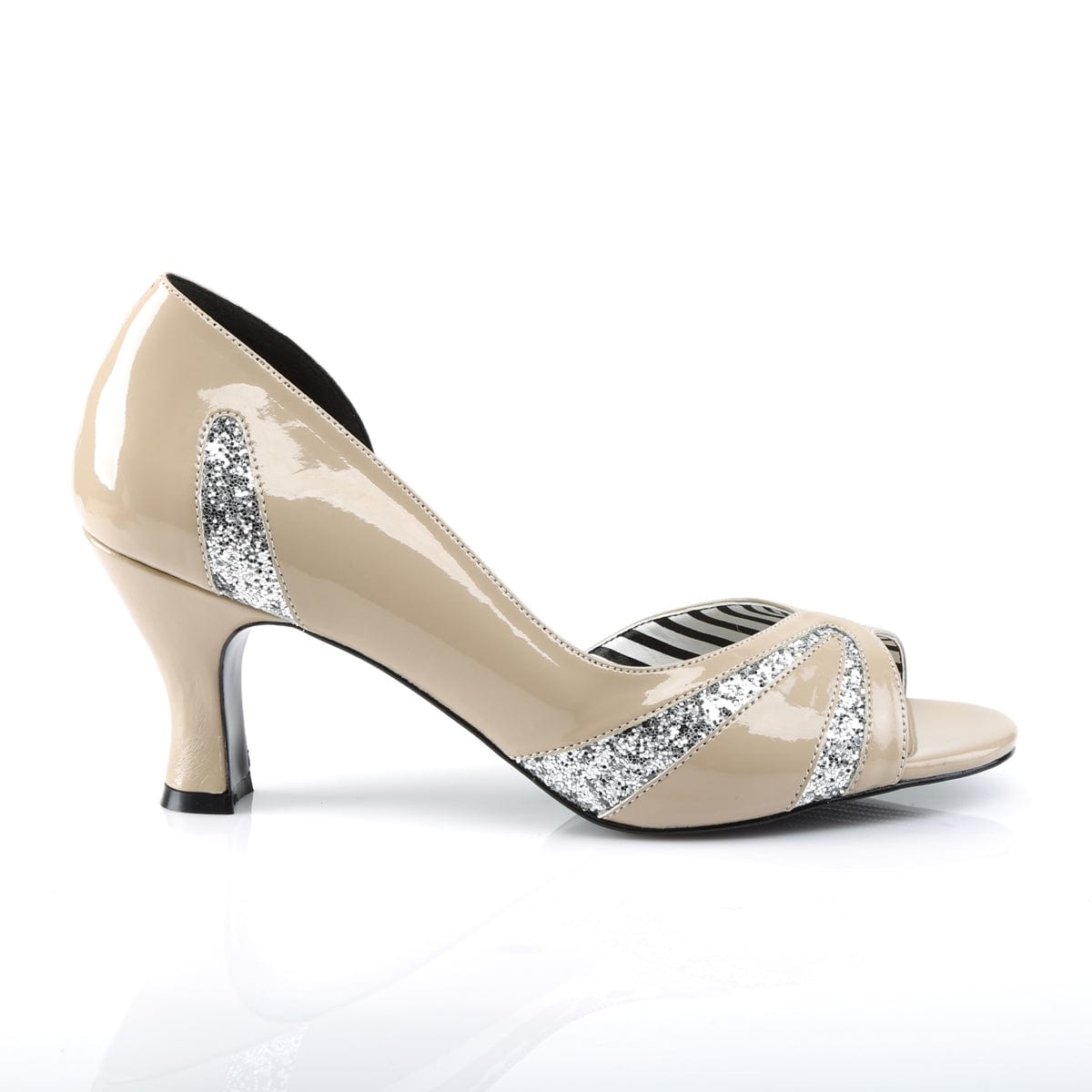 JENNA-03 Cream Patent -Silver Glitter SALE Pleaser Pink Label US Size (Women's): 9