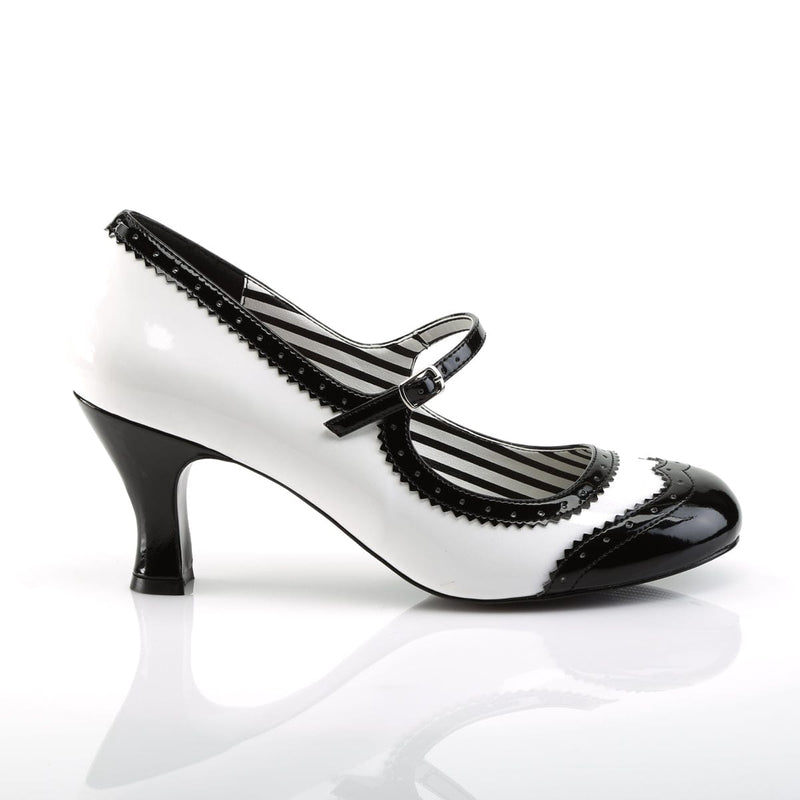 JENNA-06 White-Black Patent CURRENT Pleaser Pink Label US Size (Women's): 9