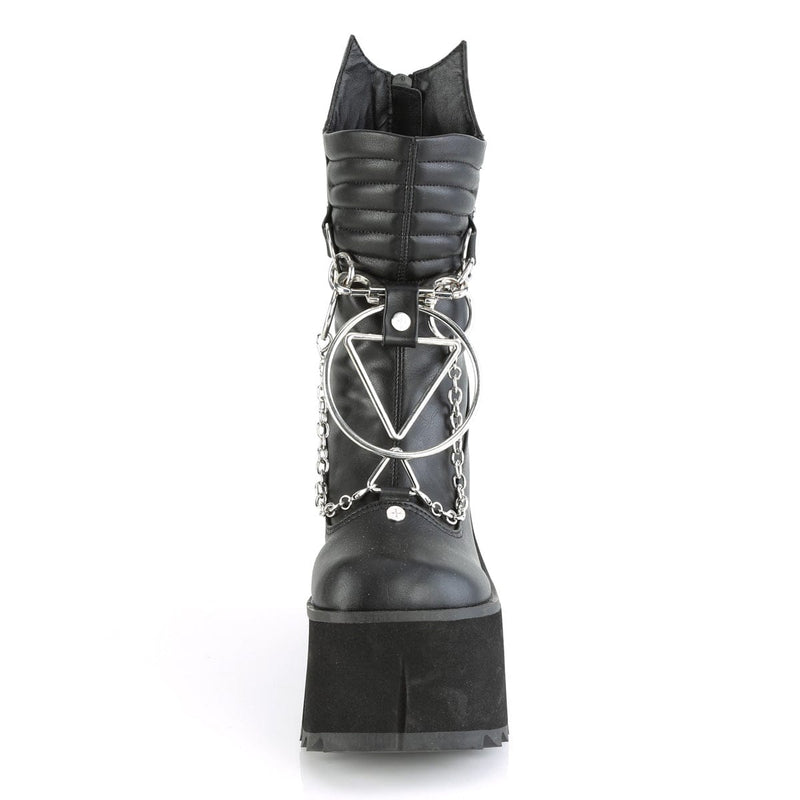 KERA-130 Black Vegan Leather Calf Boot Demonia US Size (Women's): 5