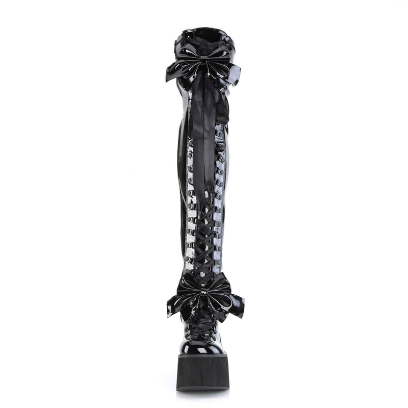 KERA-303 Black Stretch Patent Thigh Boot Demonia US Size (Women's): 5