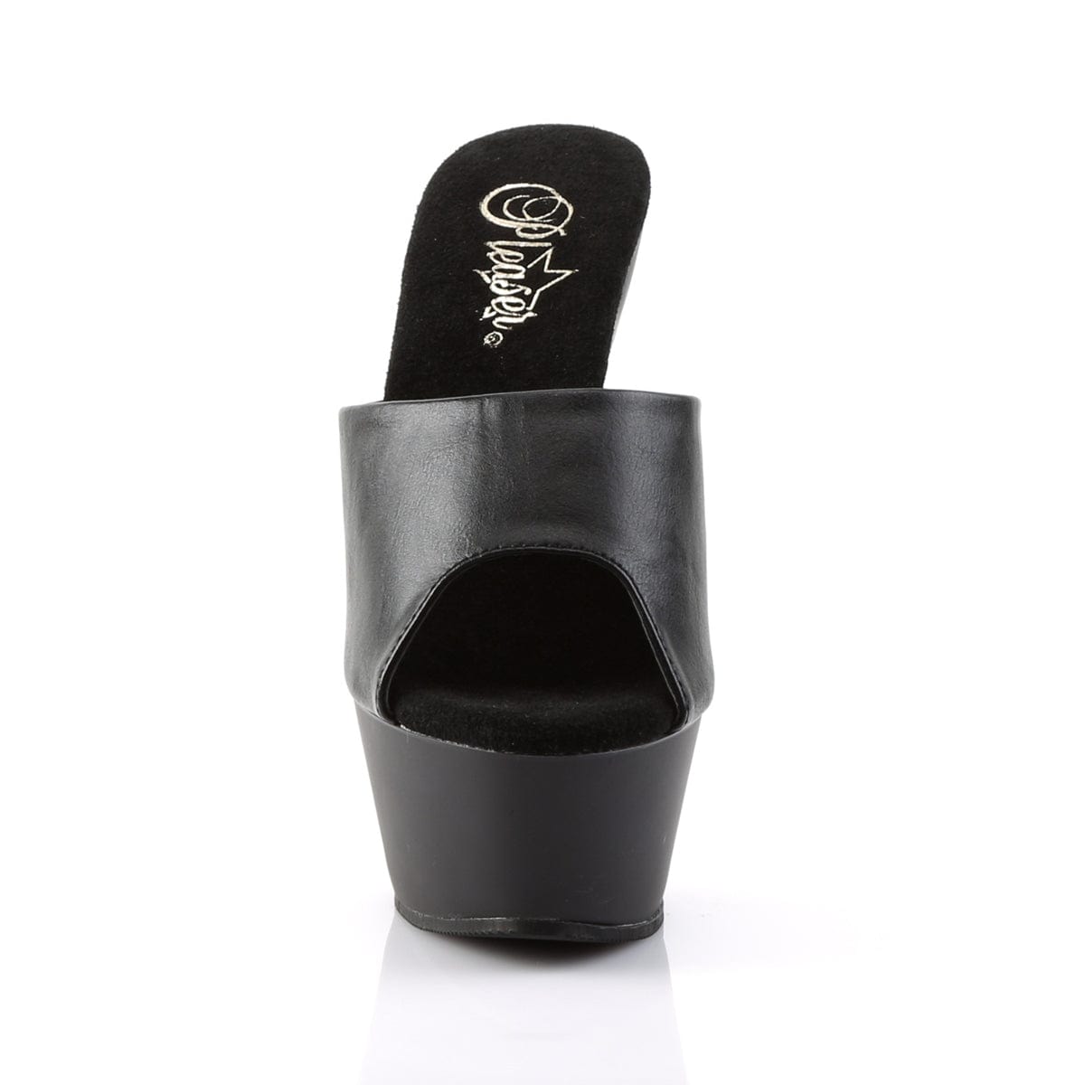 KISS-201 Black Faux Leather/Black Matte Platform Sandal Pleaser US Size (Women's): 5