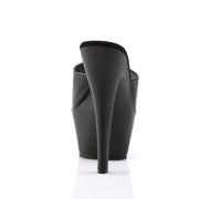 KISS-201 Black Faux Leather/Black Matte Platform Sandal Pleaser US Size (Women's): 5