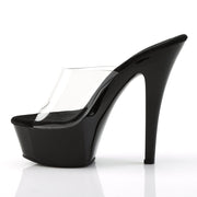 KISS-201 Clear/Black Platform Sandal Pleaser US Size (Women's): 5