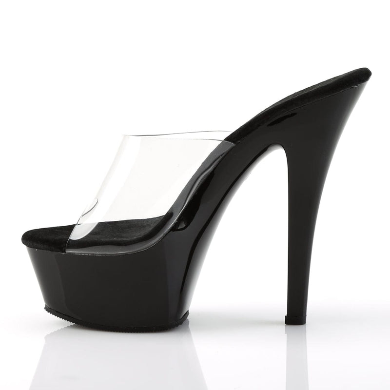 KISS-201 Clear/Black Platform Sandal Pleaser US Size (Women's): 5