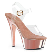 KISS-208 Clear/Rose Gold Chrome Platform Sandal Pleaser US Size (Women's): 5