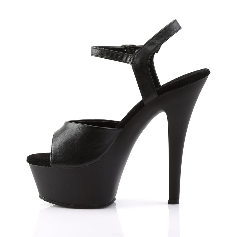 KISS-209 Black Faux Leather/Black Matte Platform Sandal Pleaser US Size (Women's): 5