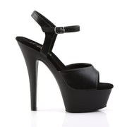 KISS-209 Black Faux Leather/Black Matte Platform Sandal Pleaser US Size (Women's): 5