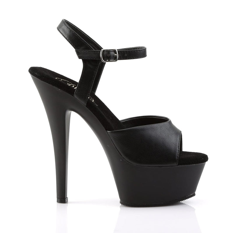 KISS-209 Black Faux Leather/Black Matte Platform Sandal Pleaser US Size (Women's): 5
