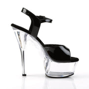 KISS-209 Black Patent/Clear Platform Sandal Pleaser US Size (Women's): 5