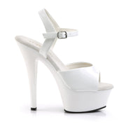 KISS-209 White Patent/White Platform Sandal Pleaser US Size (Women's): 5