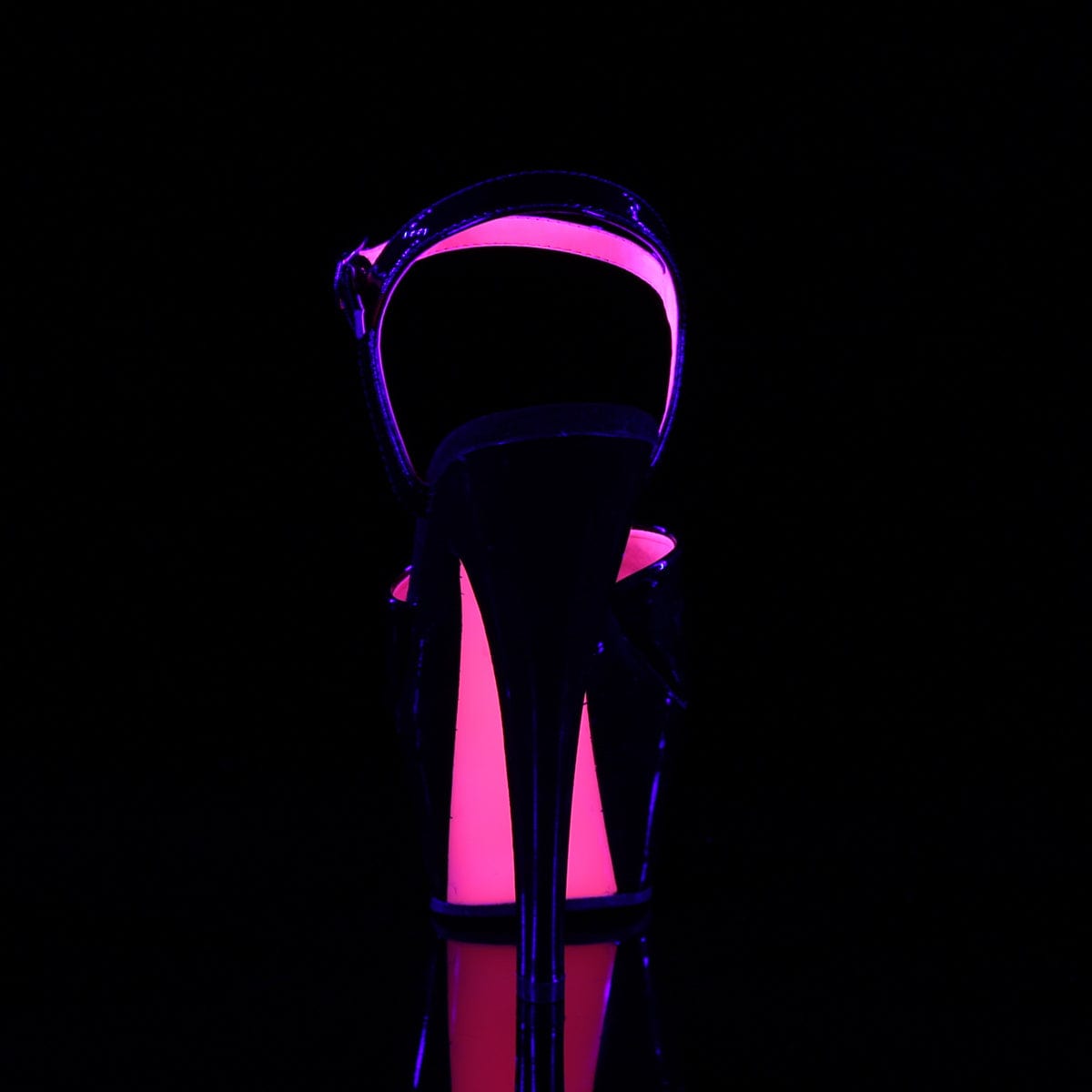 KISS-209TT Black Patent/Black-Neon Hot Pink Platform Sandal Pleaser US Size (Women's): 5