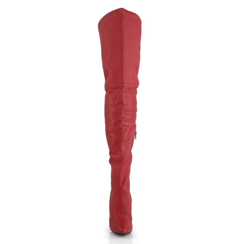 LEGEND-8899 Red Leather (P) Thigh Boot Pleaser US Size (Women's): 6