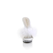 LIP-101-8 White Satin-Fur/Clear CURRENT Fabulicious US Size (Women's): 5