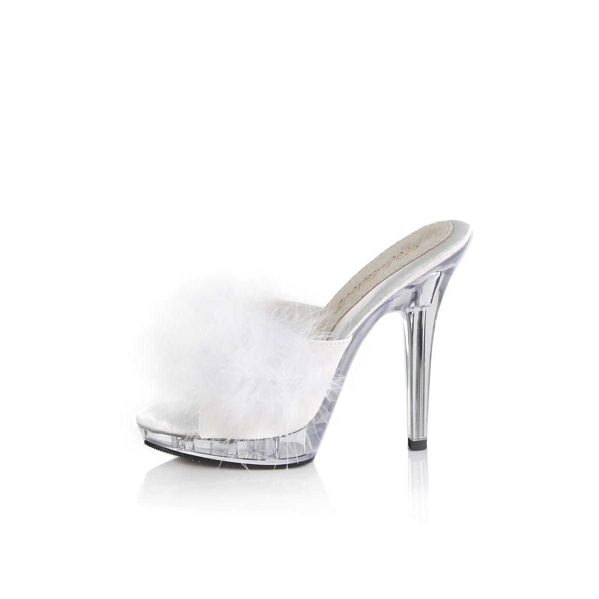 LIP-101-8 White Satin-Fur/Clear CURRENT Fabulicious US Size (Women's): 5