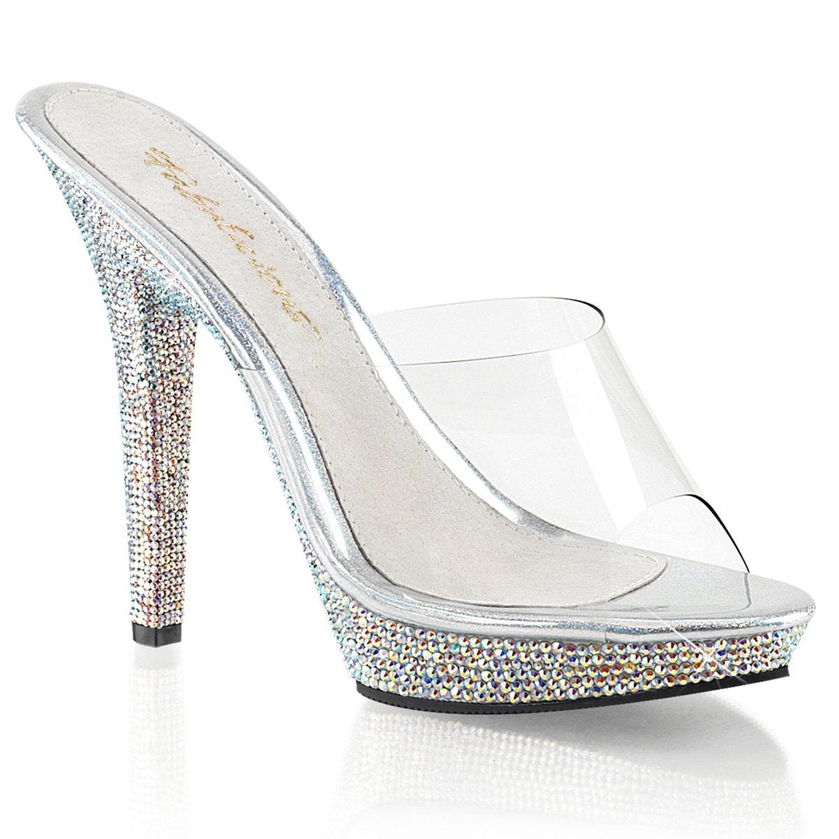 LIP-101DM Clear/ Silver Multi Rhinestones CURRENT Fabulicious US Size (Women's): 5