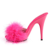POISE-501F Hot Pink Satin-Marabou Fur/Hot Pink CURRENT Fabulicious US Size (Women's): 6
